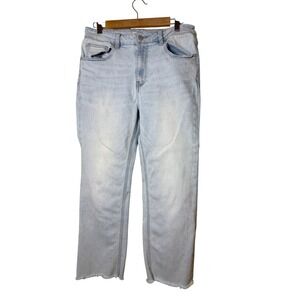 OAT‎ New York Women Jeans 10/30 Light Blue Straight Leg Raw Hem Casual Coastal